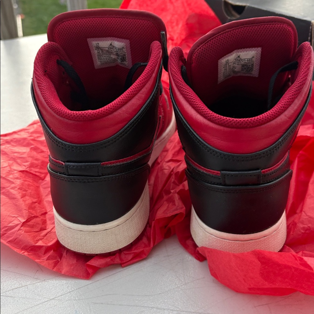 Jordan Men’s Sneakers - Red and Black Mid-Top - Picture 4 of 4